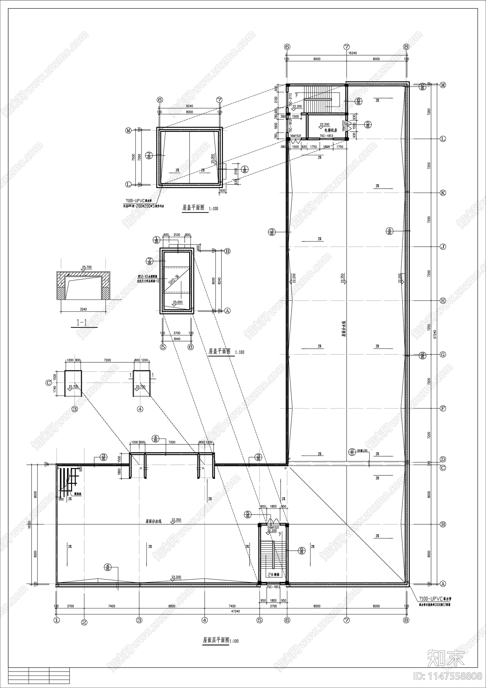 生产车间办公楼建筑cad施工图下载【ID:1147558808】
