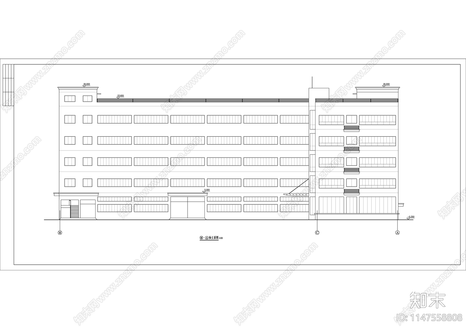 生产车间办公楼建筑cad施工图下载【ID:1147558808】