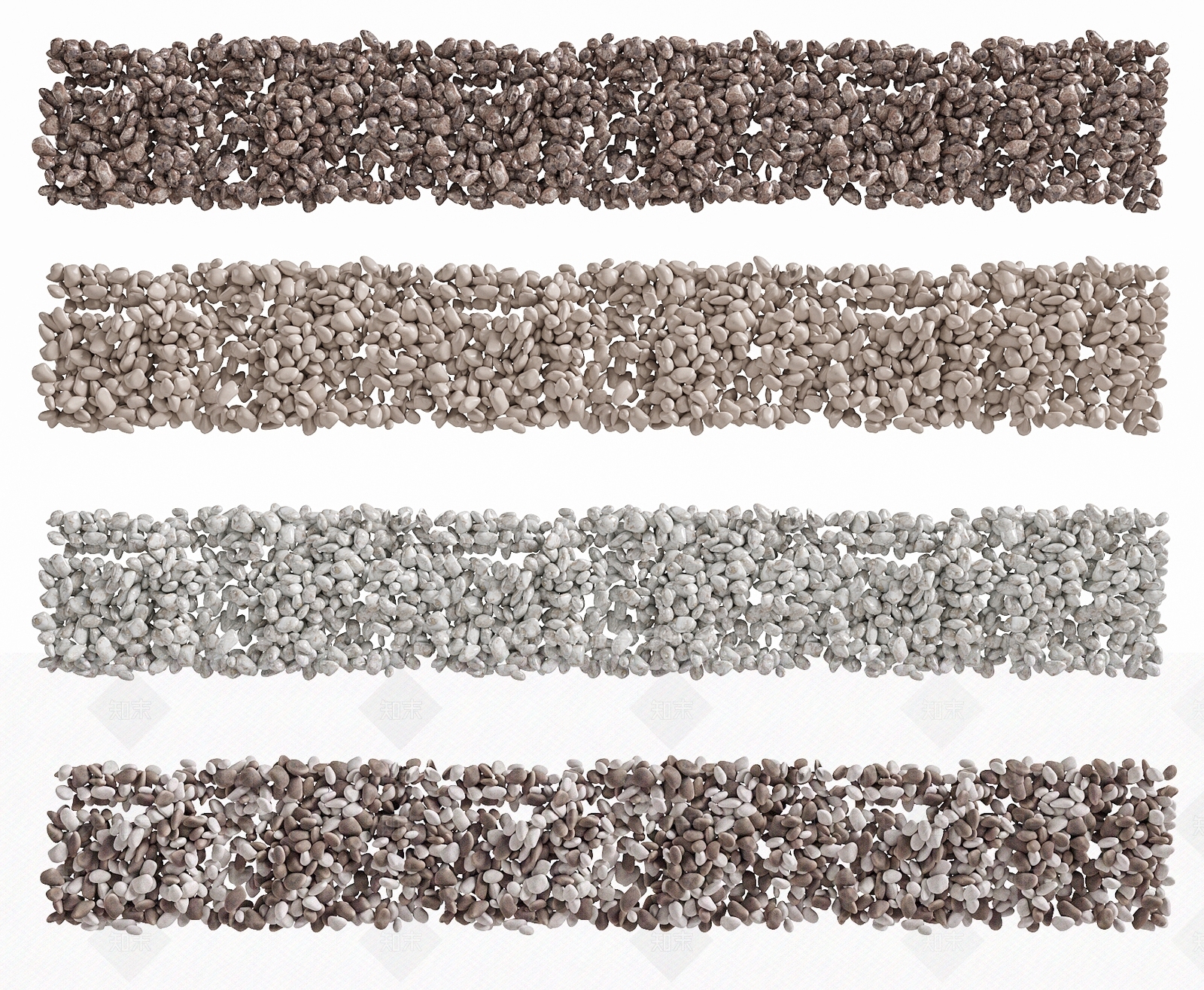 现代石头石子鹅卵石3D模型下载【ID:1147559509】