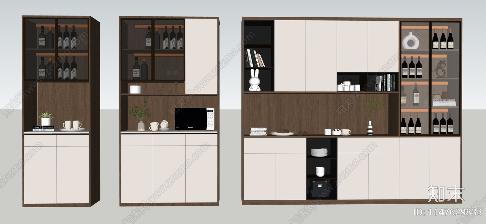 现代餐边柜SU模型下载【ID:1147559245】