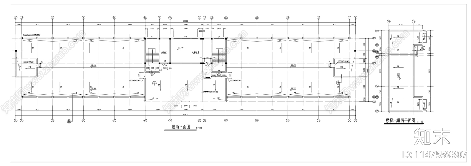 厂区办公楼建筑cad施工图下载【ID:1147559307】