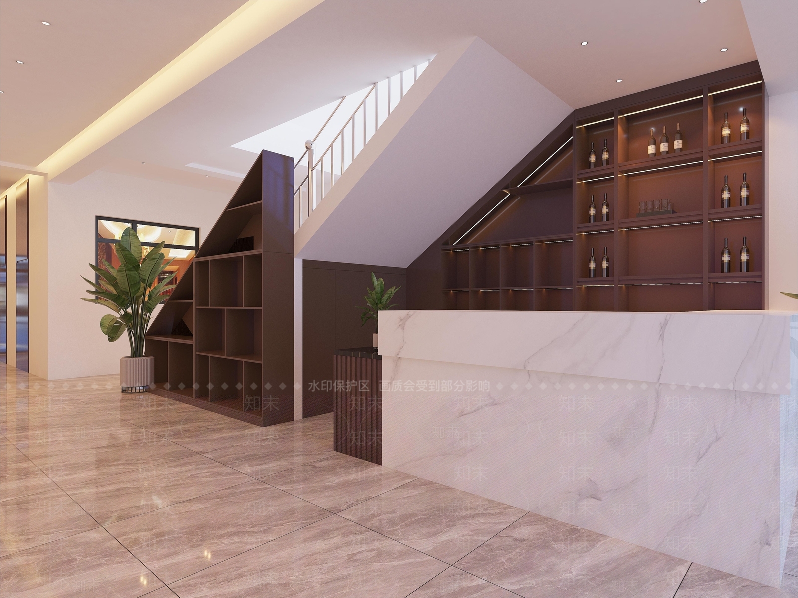 新中式转角前台酒柜3D模型下载【ID:1147565645】