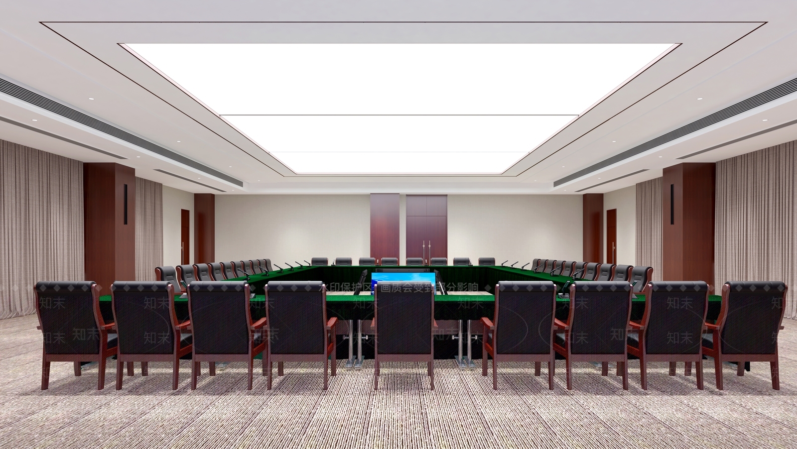 现代音视频多功能会议厅3D模型下载【ID:1147565963】