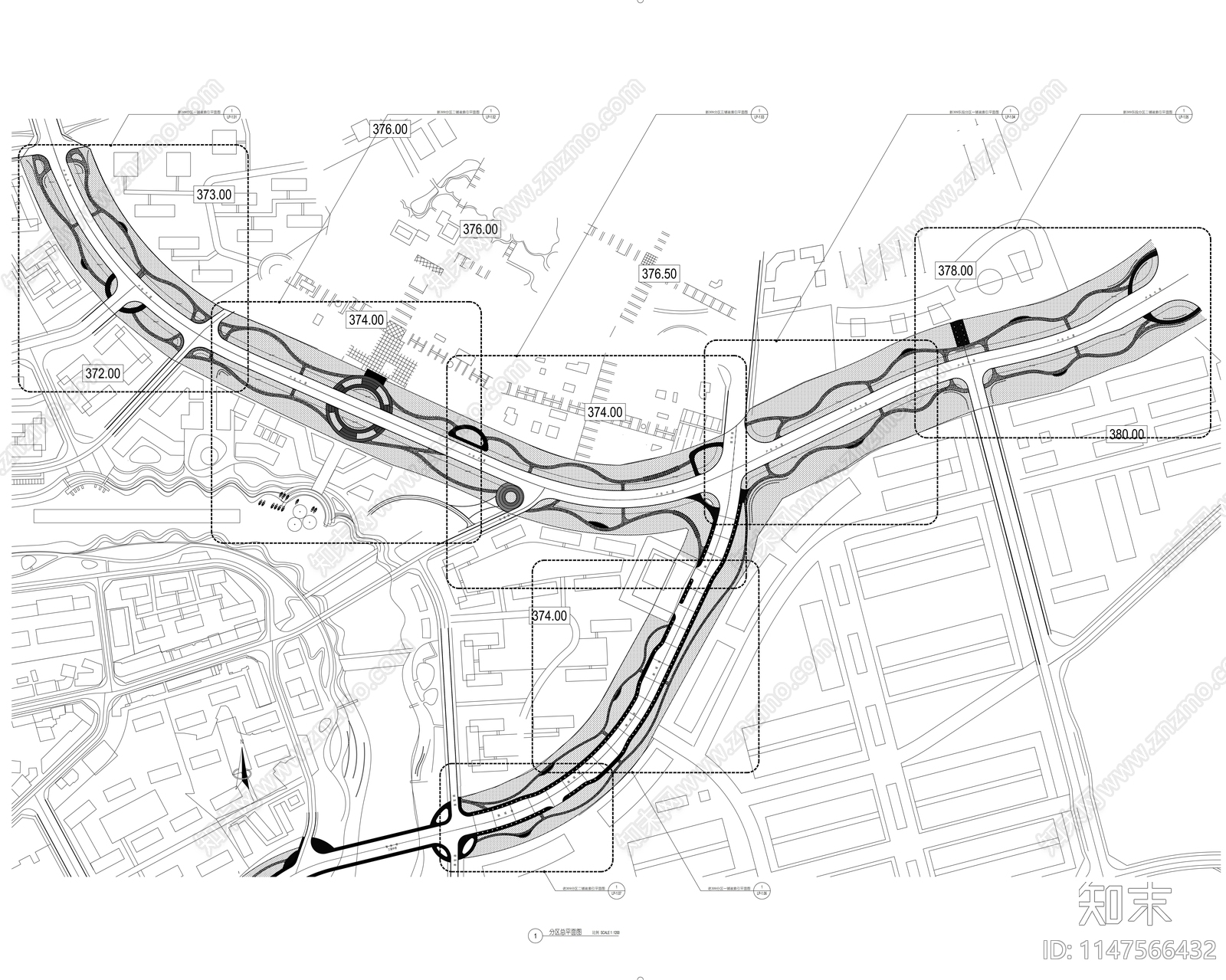 街区道路景观项目提升工程cad施工图下载【ID:1147566432】