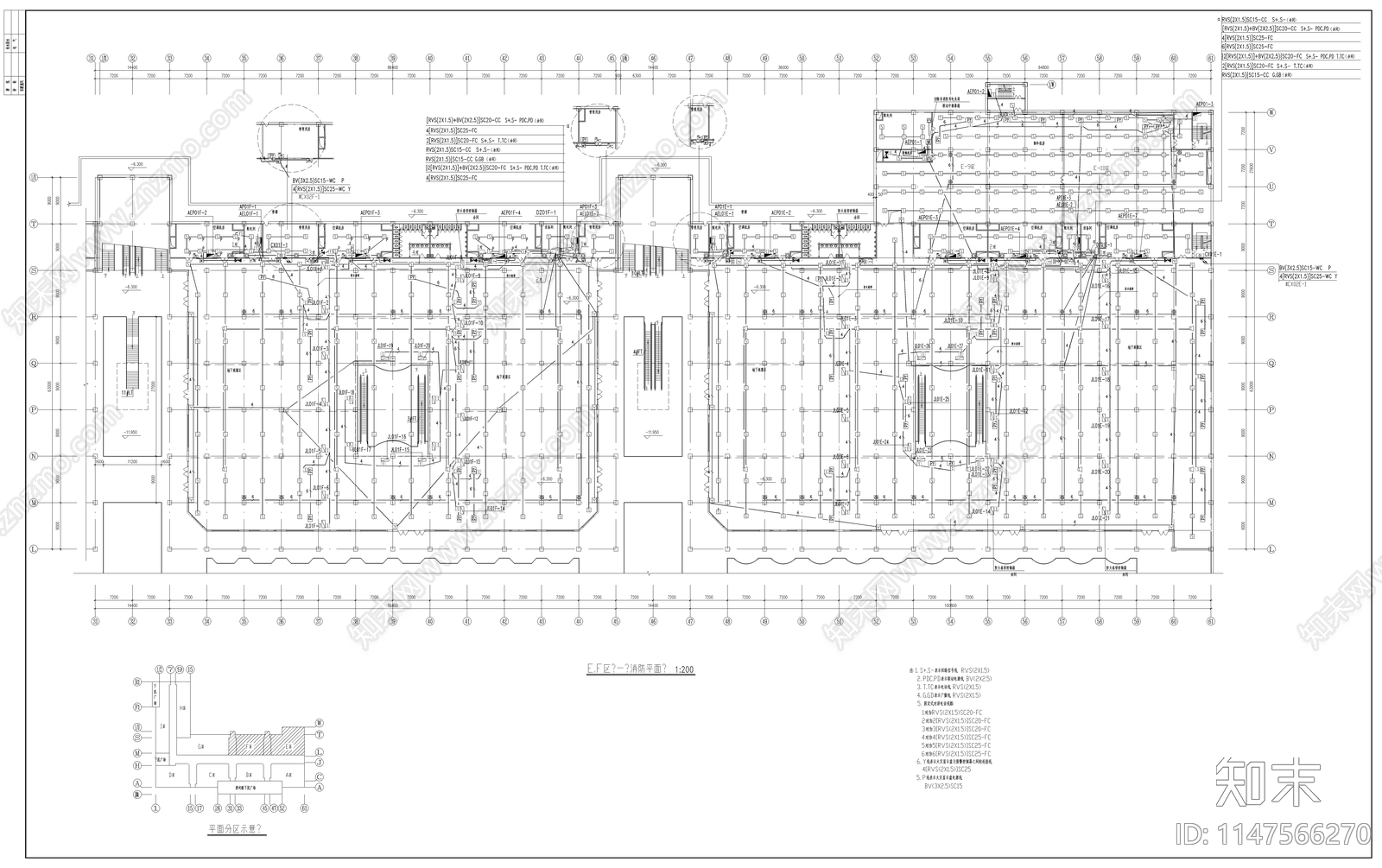 17万平大型商场消防cad施工图下载【ID:1147566270】