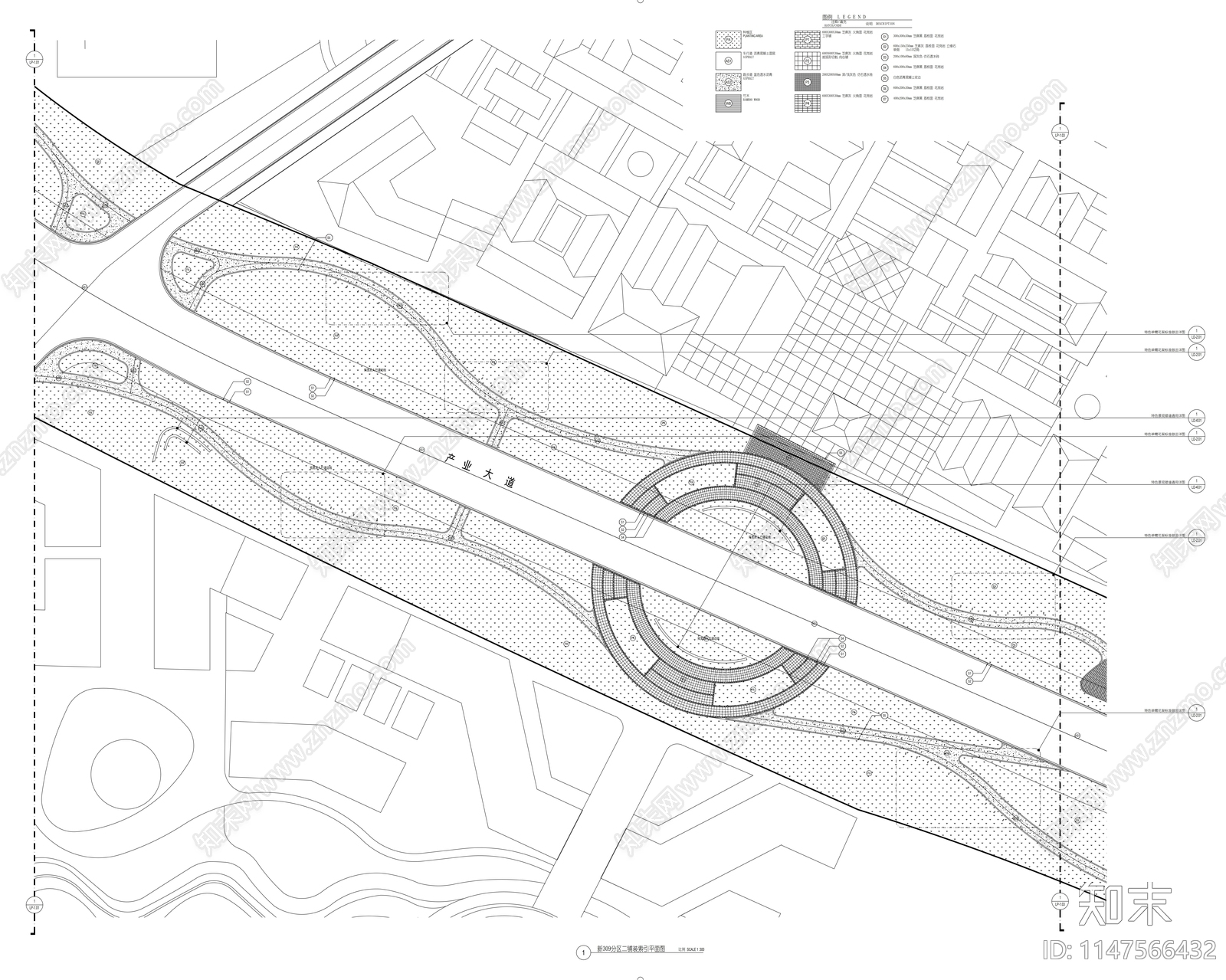 街区道路景观项目提升工程cad施工图下载【ID:1147566432】