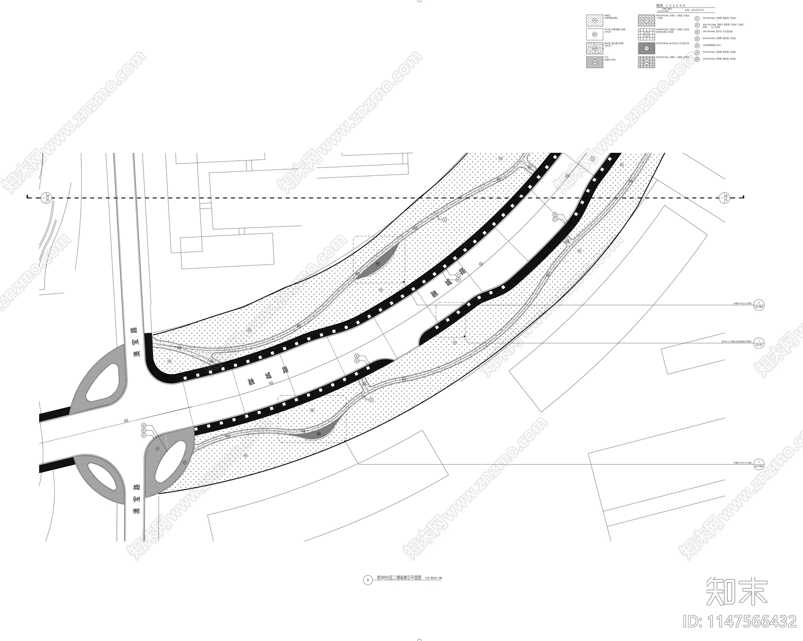 街区道路景观项目提升工程cad施工图下载【ID:1147566432】