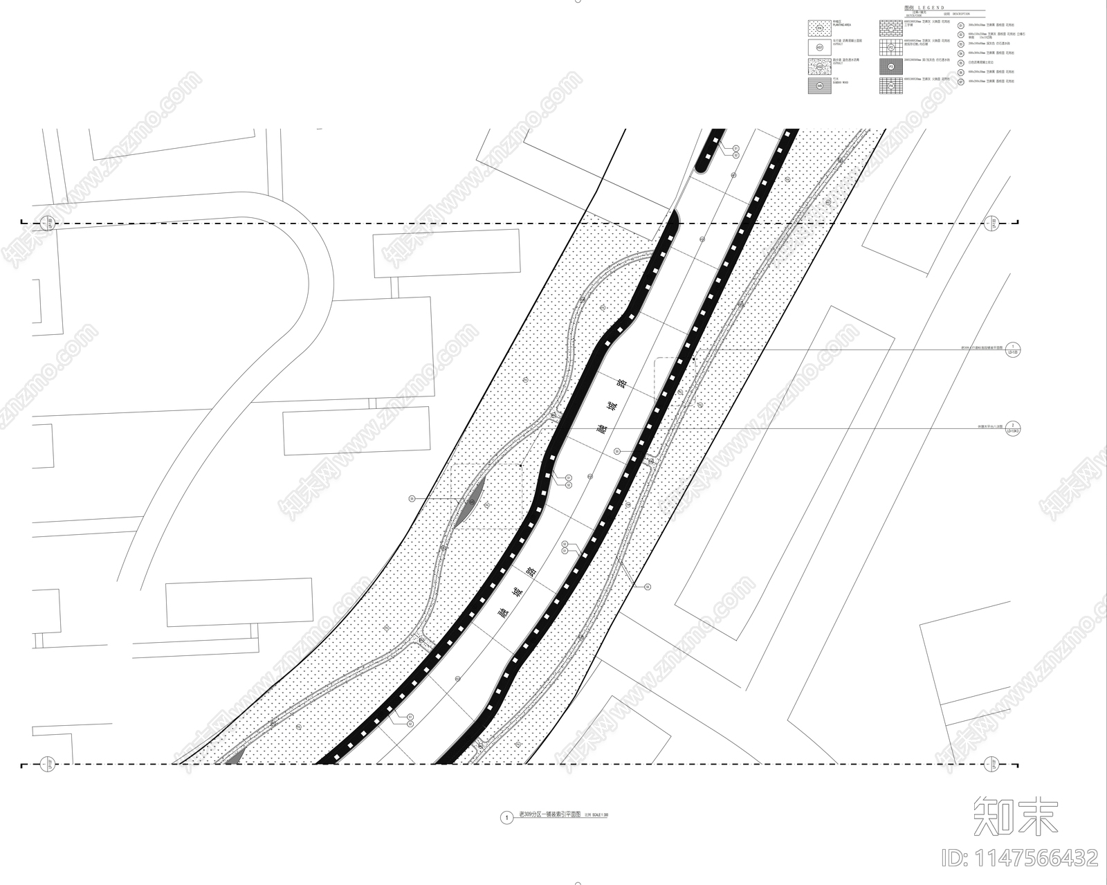 街区道路景观项目提升工程cad施工图下载【ID:1147566432】