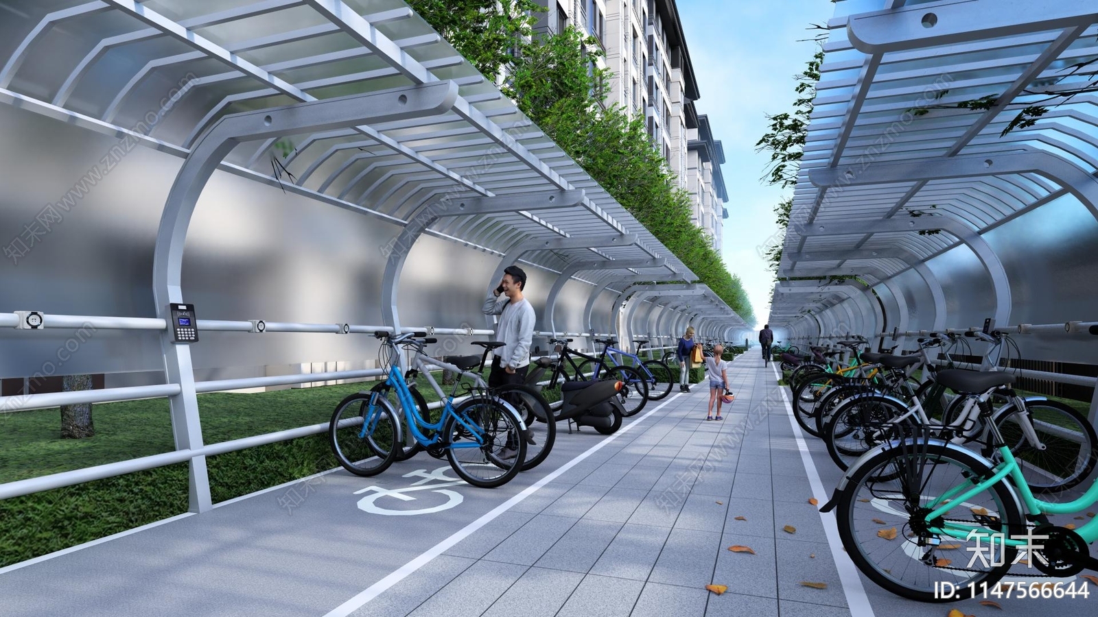 自行车棚施工图下载【ID:1147566644】