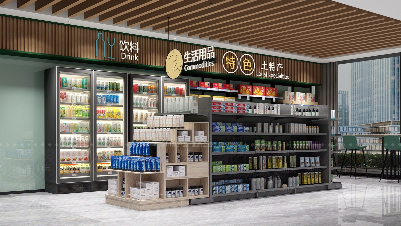 现代超市烟酒百货店3D模型下载【ID:1147566980】
