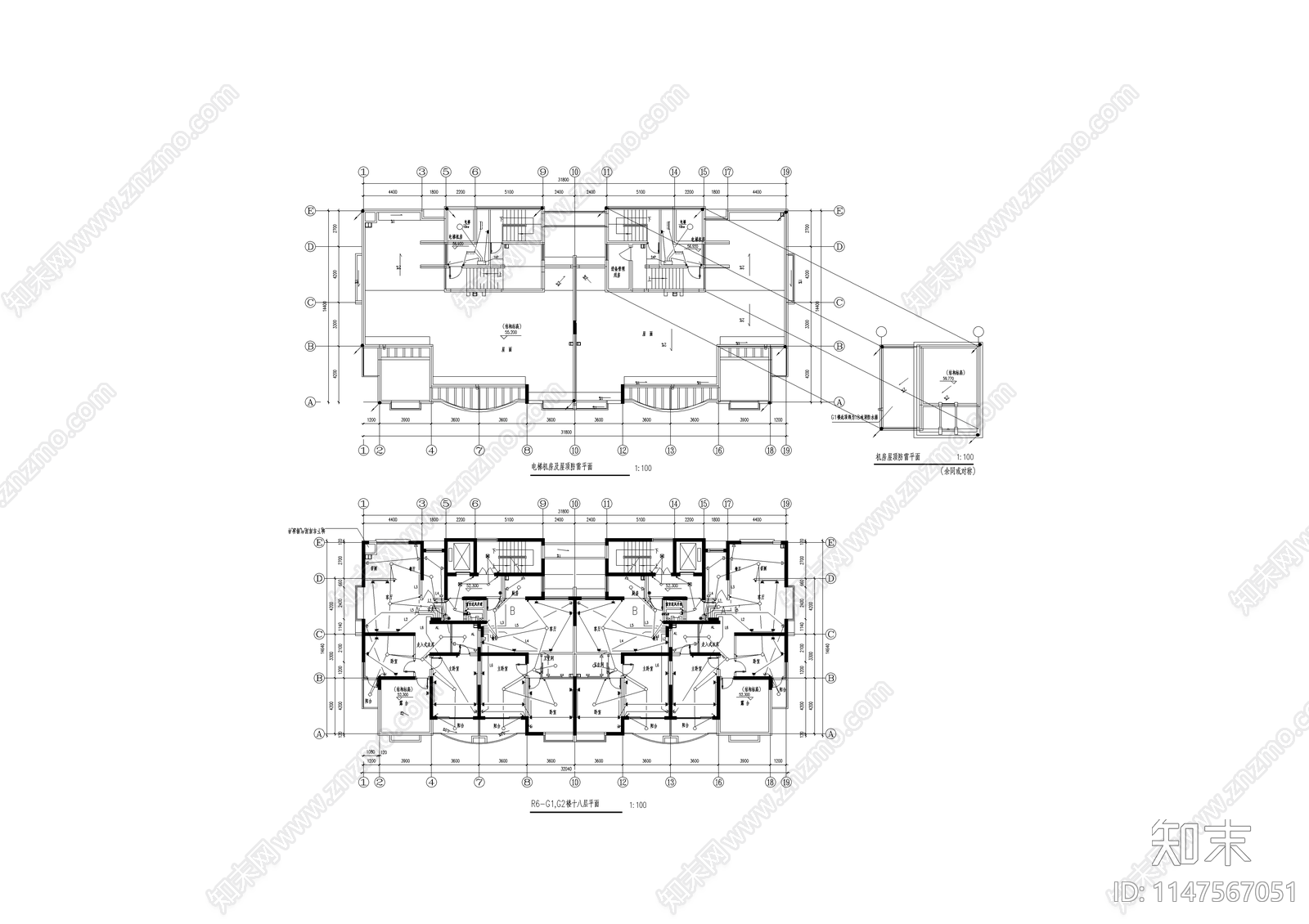 杭州某小区高层住宅楼电气系统cad施工图下载【ID:1147567051】