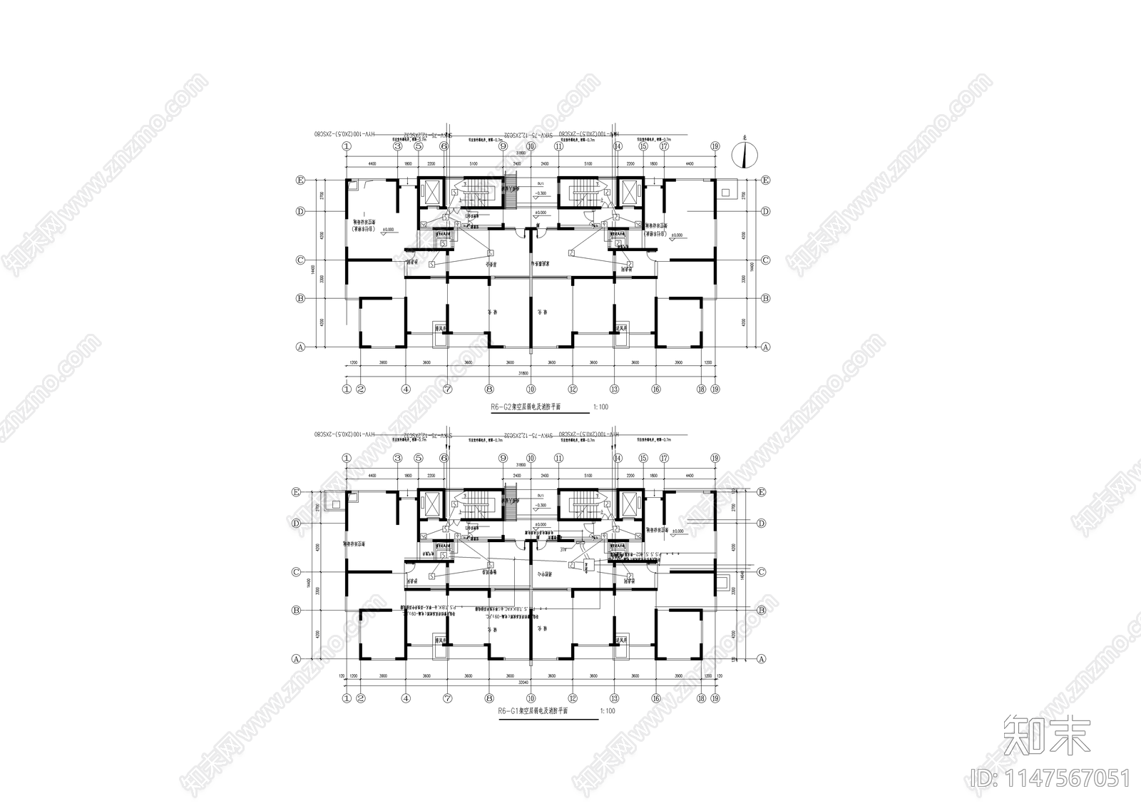 杭州某小区高层住宅楼电气系统cad施工图下载【ID:1147567051】