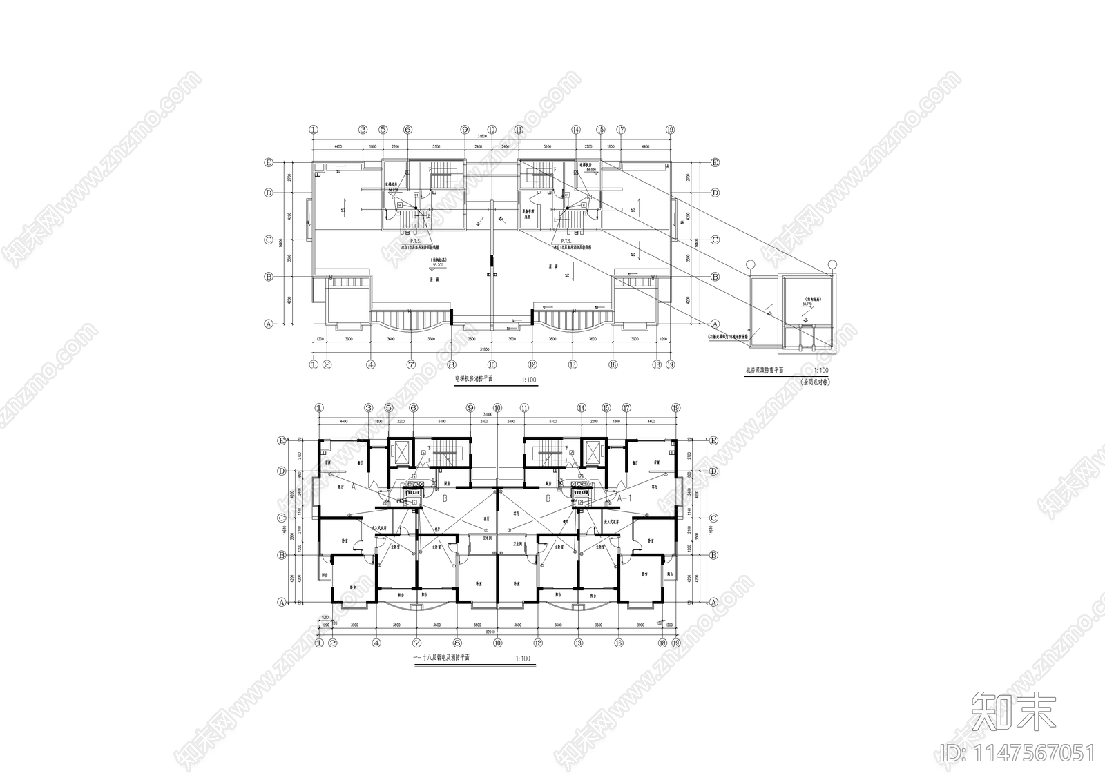 杭州某小区高层住宅楼电气系统cad施工图下载【ID:1147567051】