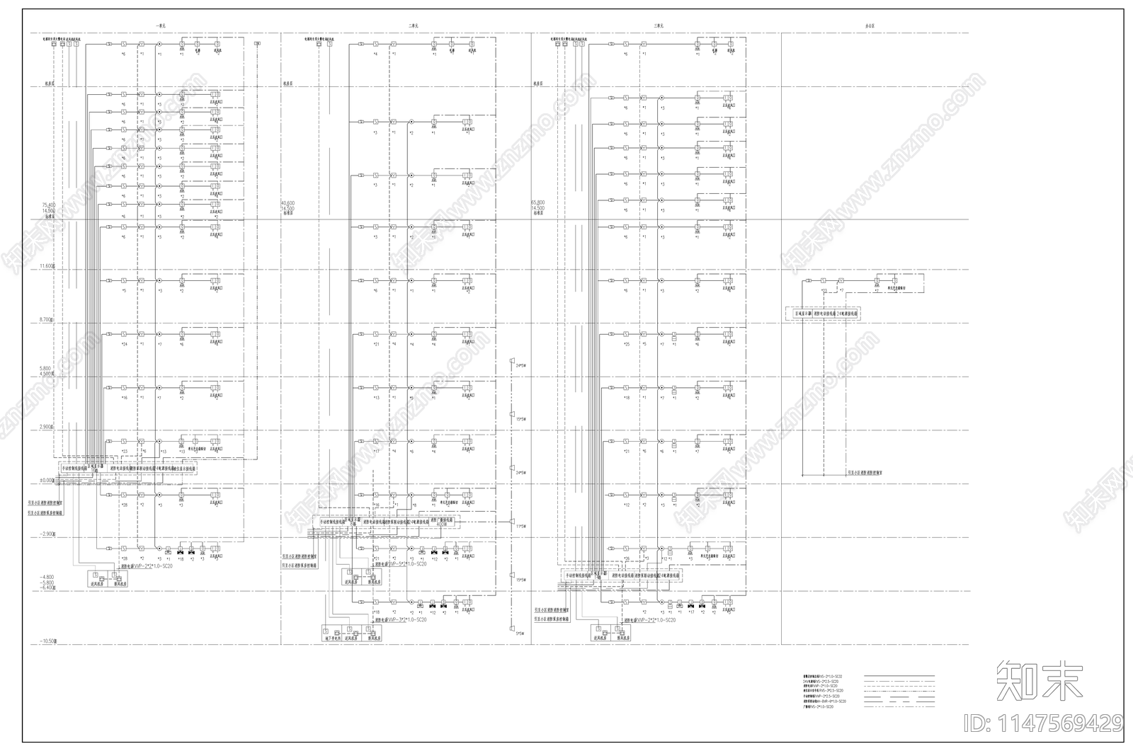 高层消防报警及联动设计cad施工图下载【ID:1147569429】