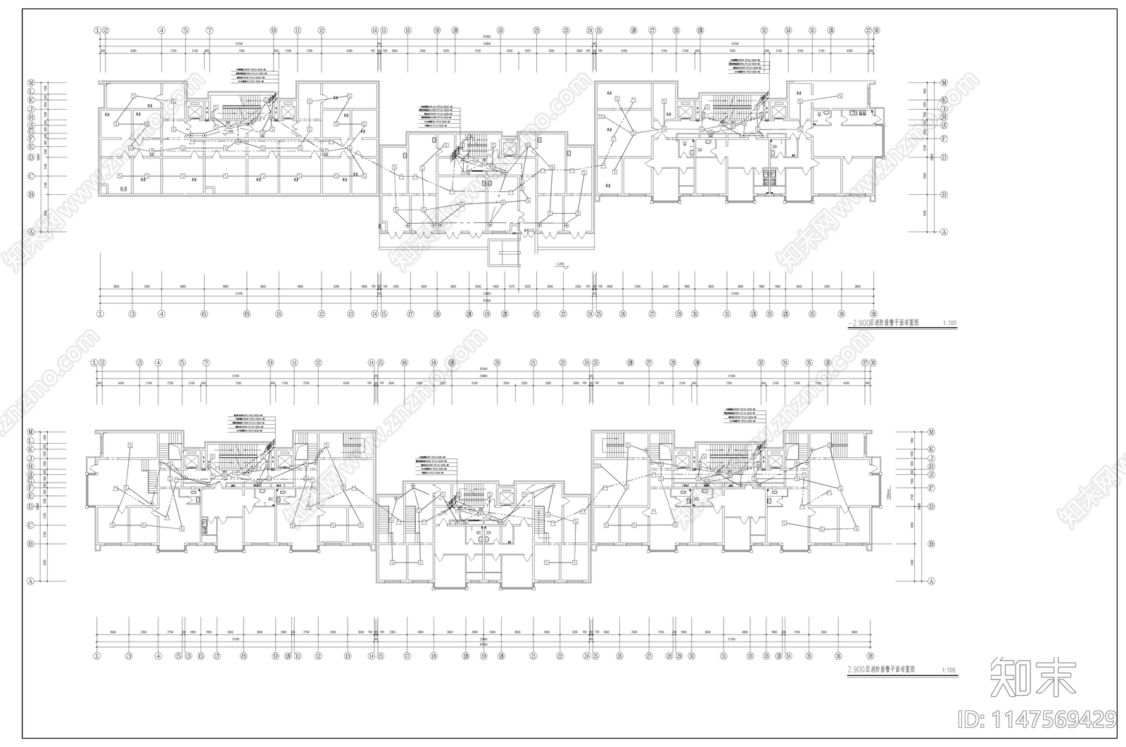 高层消防报警及联动设计cad施工图下载【ID:1147569429】