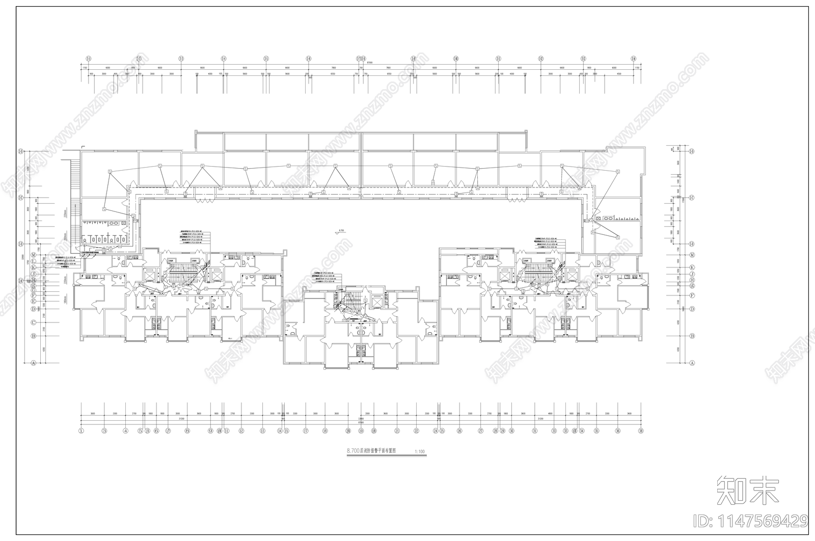 高层消防报警及联动设计cad施工图下载【ID:1147569429】