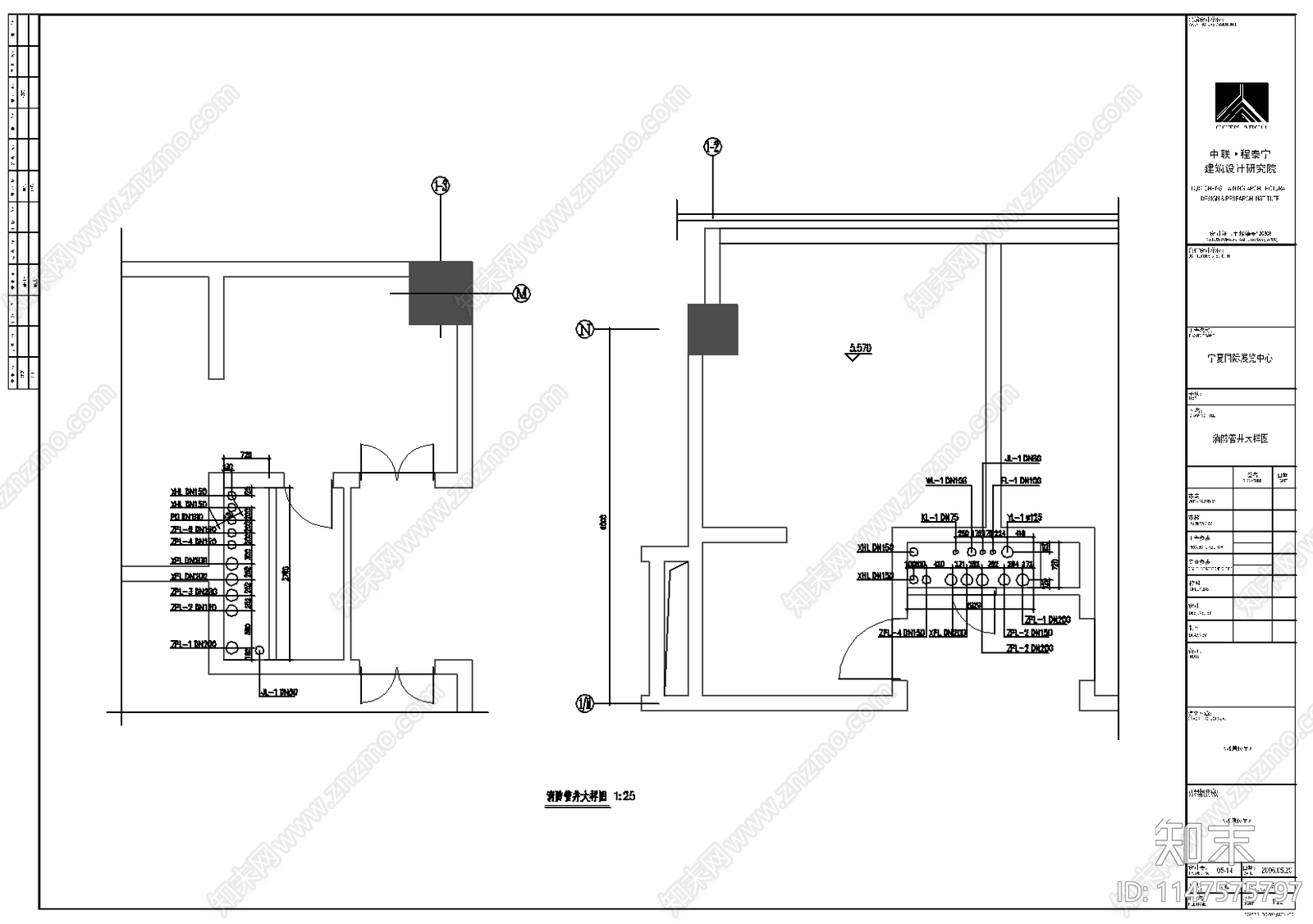 会展中心给排水系统cad施工图下载【ID:1147575797】