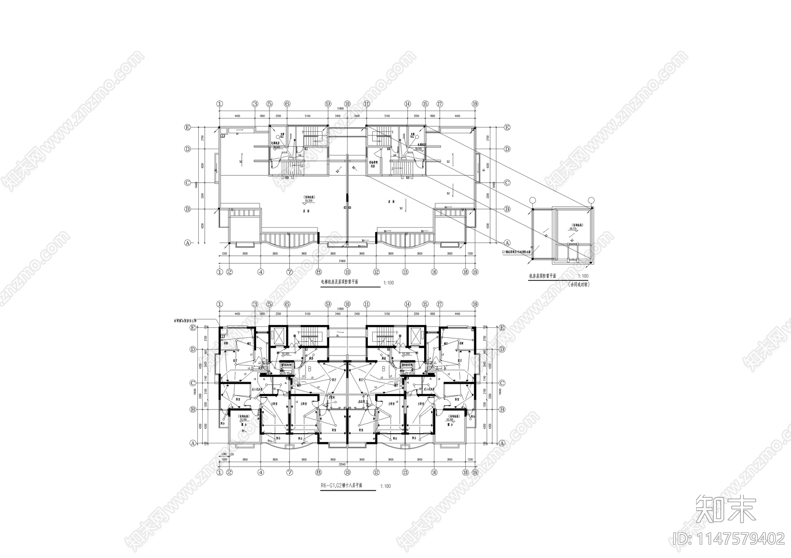 某小区高层住宅楼电气系统cad施工图下载【ID:1147579402】