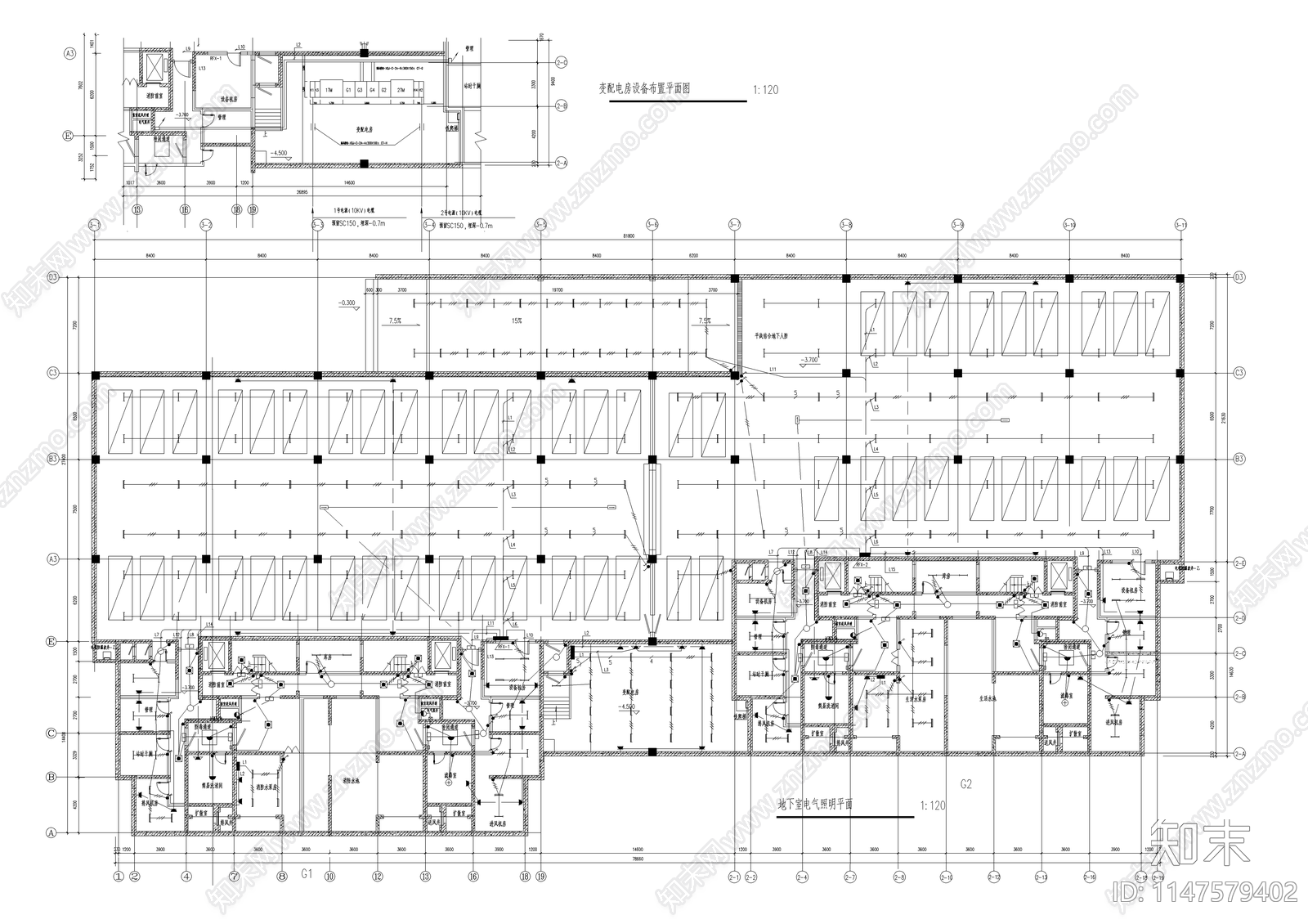 某小区高层住宅楼电气系统cad施工图下载【ID:1147579402】