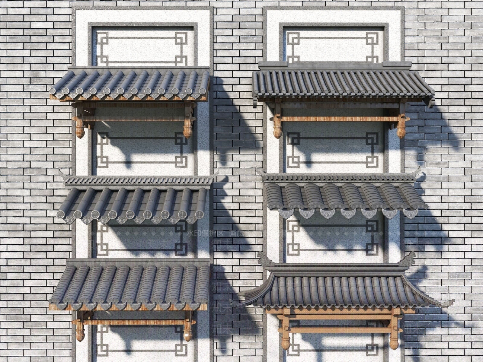 中式屋檐SU模型精品下载_SketchUp模型_知末网