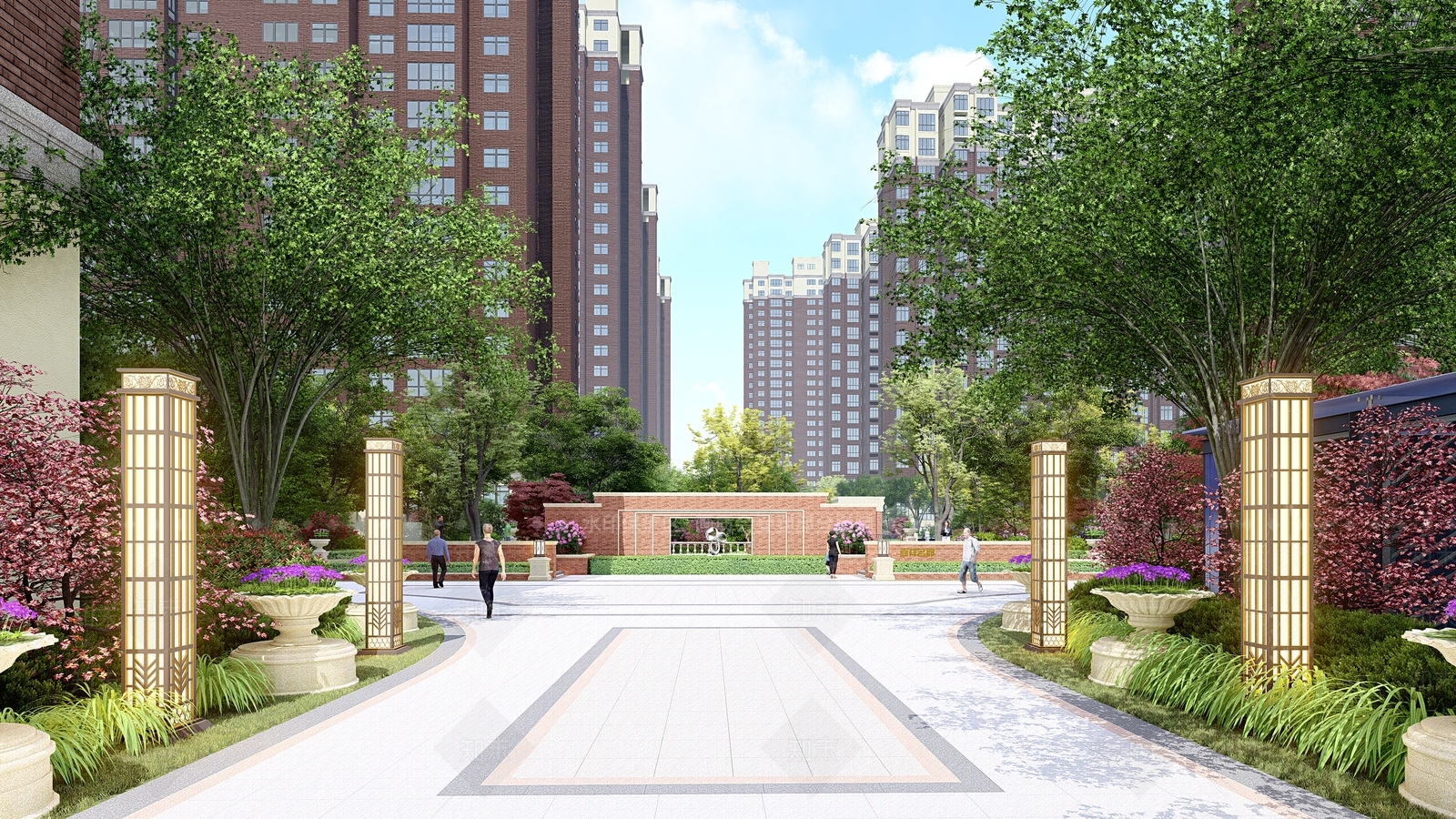 现代小区景观SU模型下载【ID:1147582225】