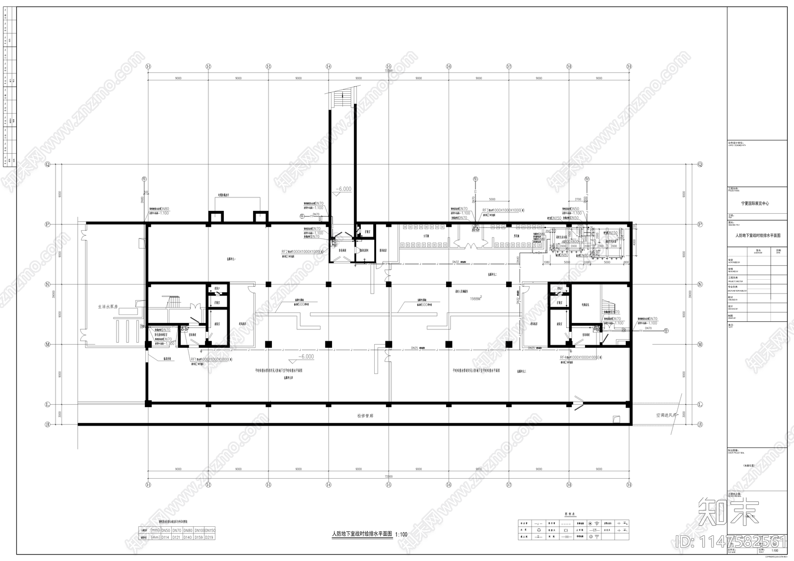 人防给排水平面系统图施工图下载【ID:1147582561】
