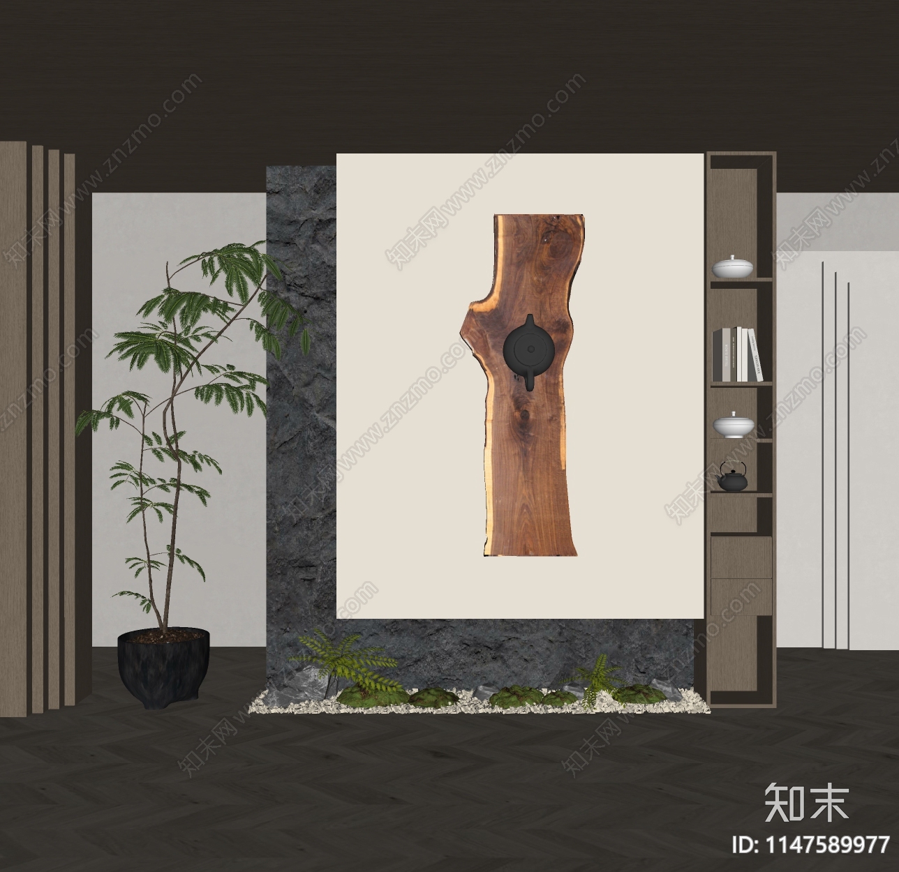 现代装饰性玄关SU模型下载【ID:1147589977】