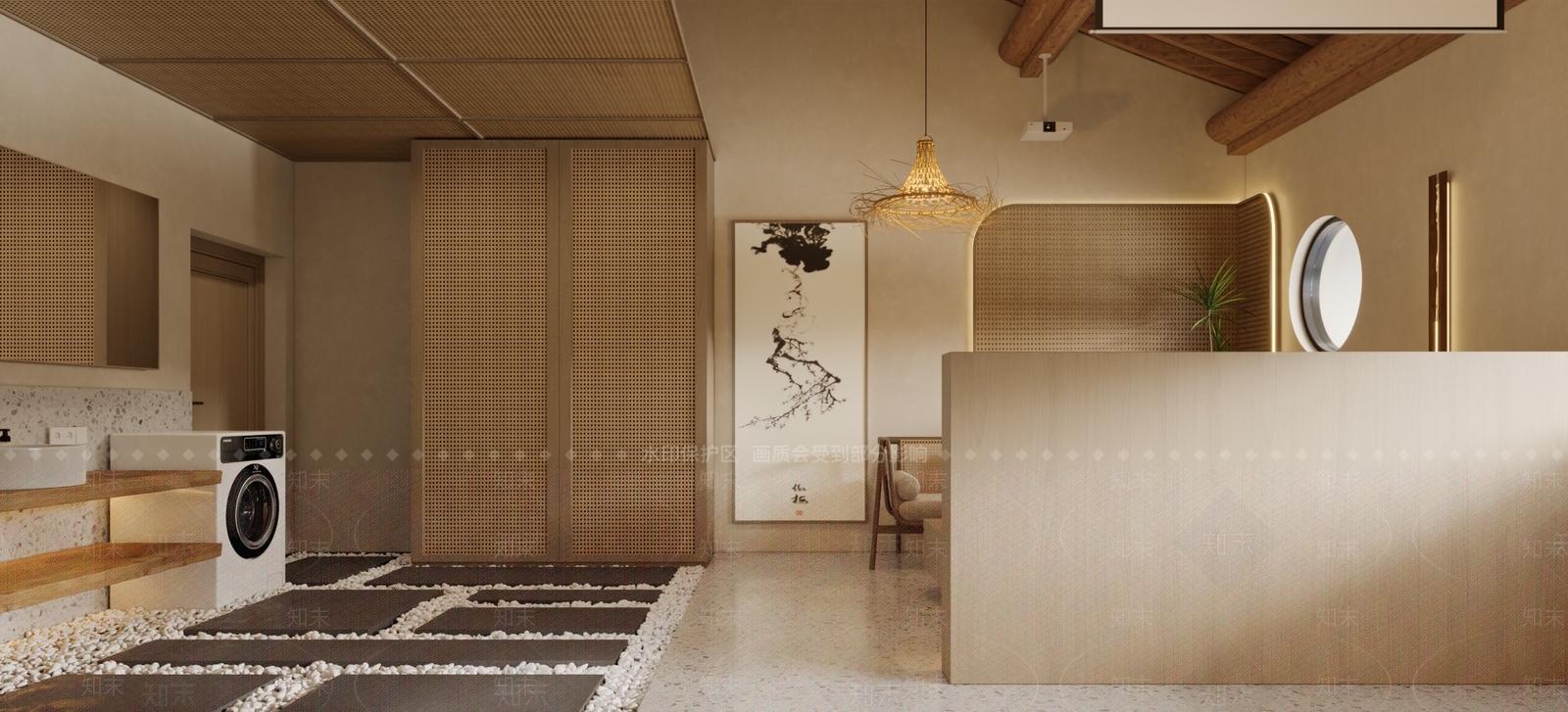 诧寂风民宿双床房家庭房3D模型下载【ID:1147590938】