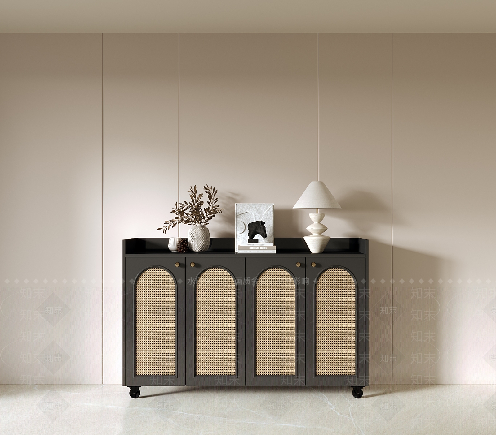 中古风单体万向轮可移动鞋柜3D模型下载【ID:1147591180】