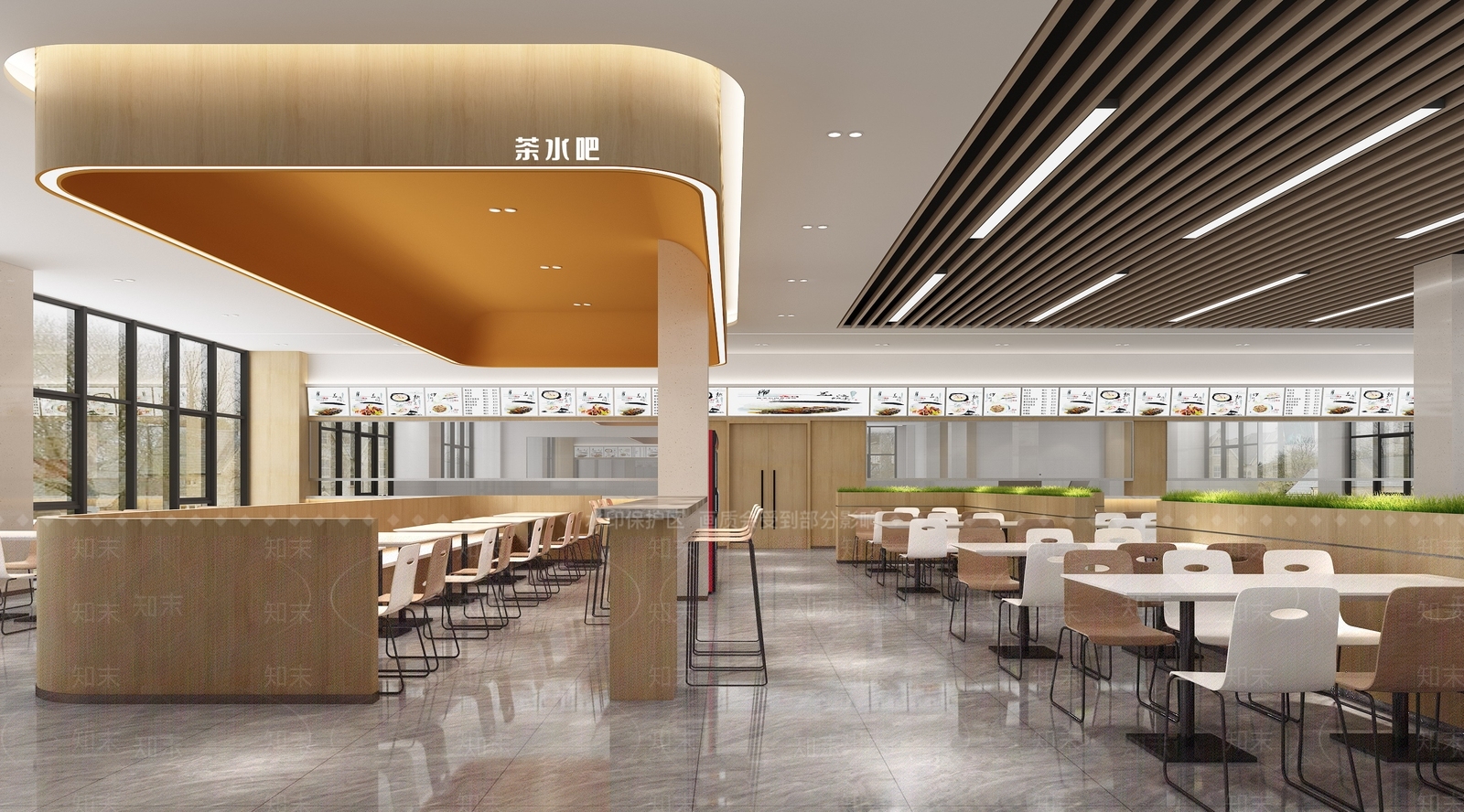 现代员工餐厅SU模型下载【ID:1147593332】
