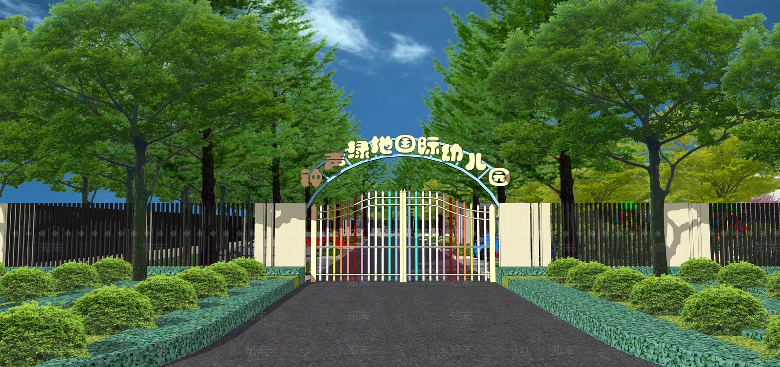 现代校园景观SU模型下载【ID:1147594832】