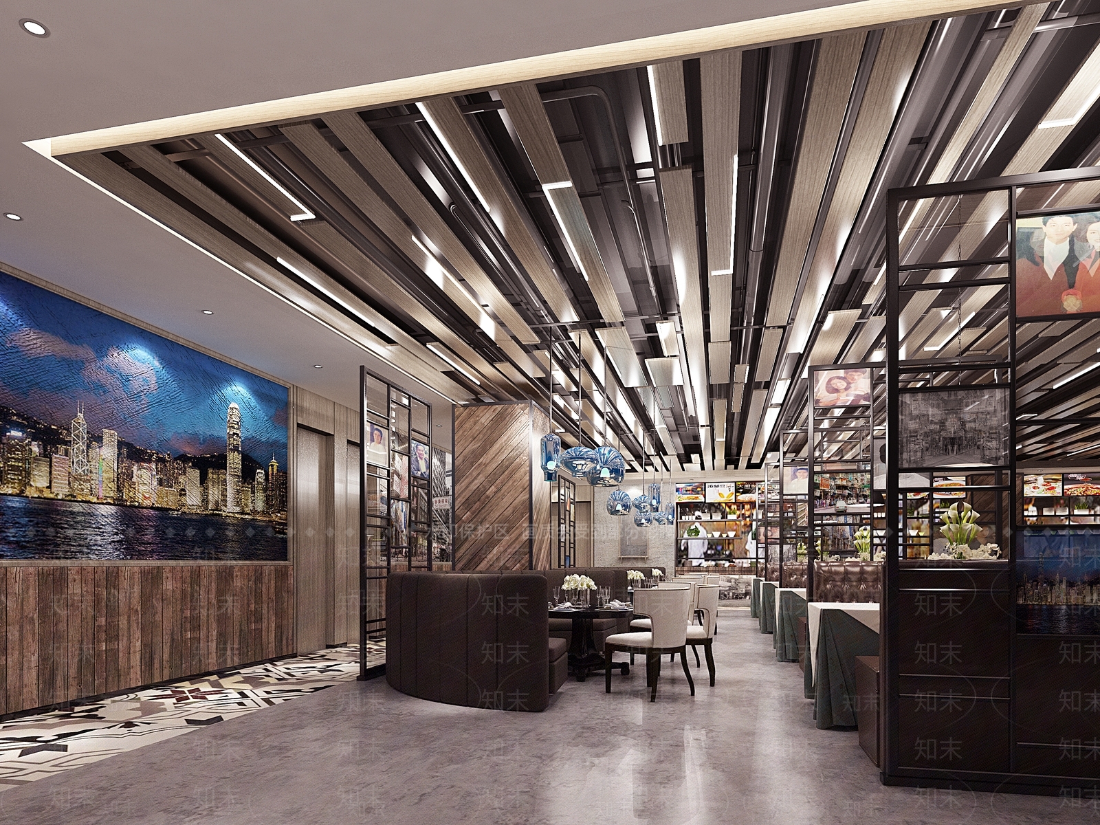 现代港式餐厅3D模型下载【ID:1147672995】
