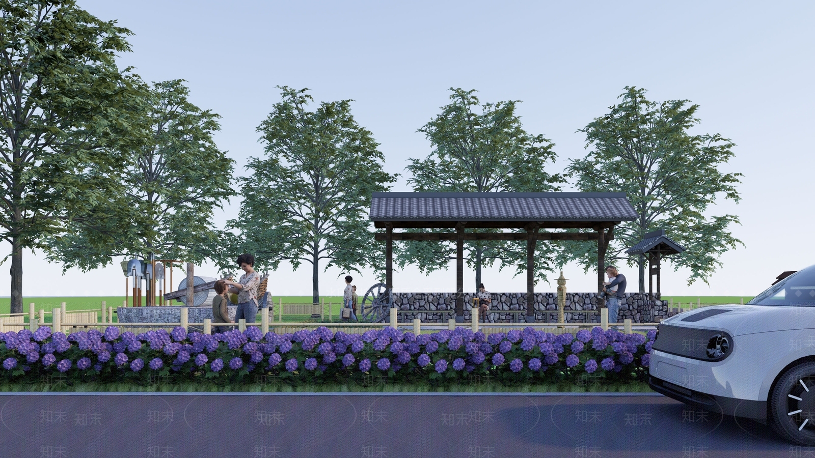 新中式乡村庭院SU模型下载【ID:1147596645】