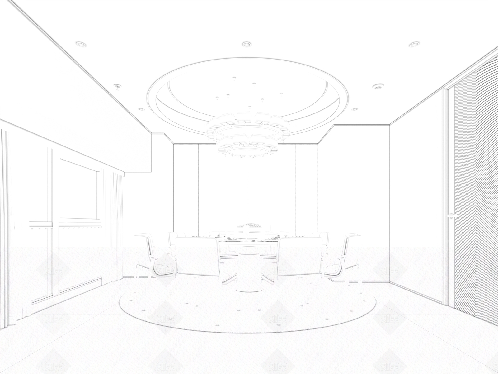 餐厅包间3D模型下载【ID:1147599341】