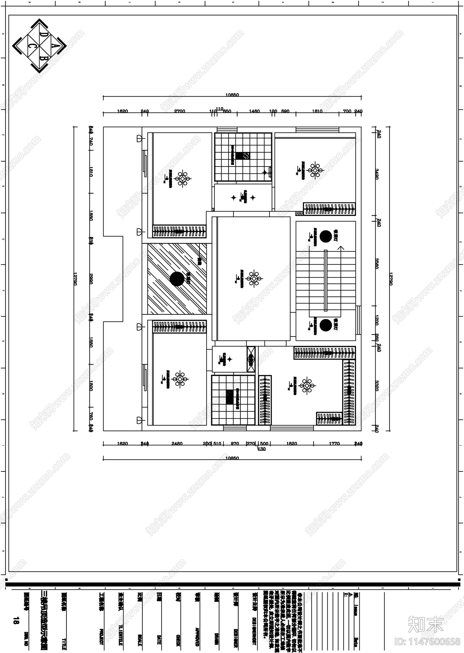 自建别墅整套cad施工图下载【ID:1147600658】