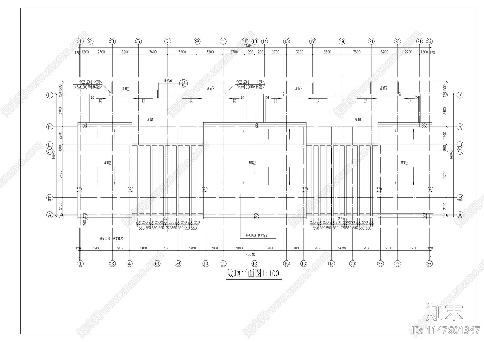 复式居民楼cad施工图下载【ID:1147601347】