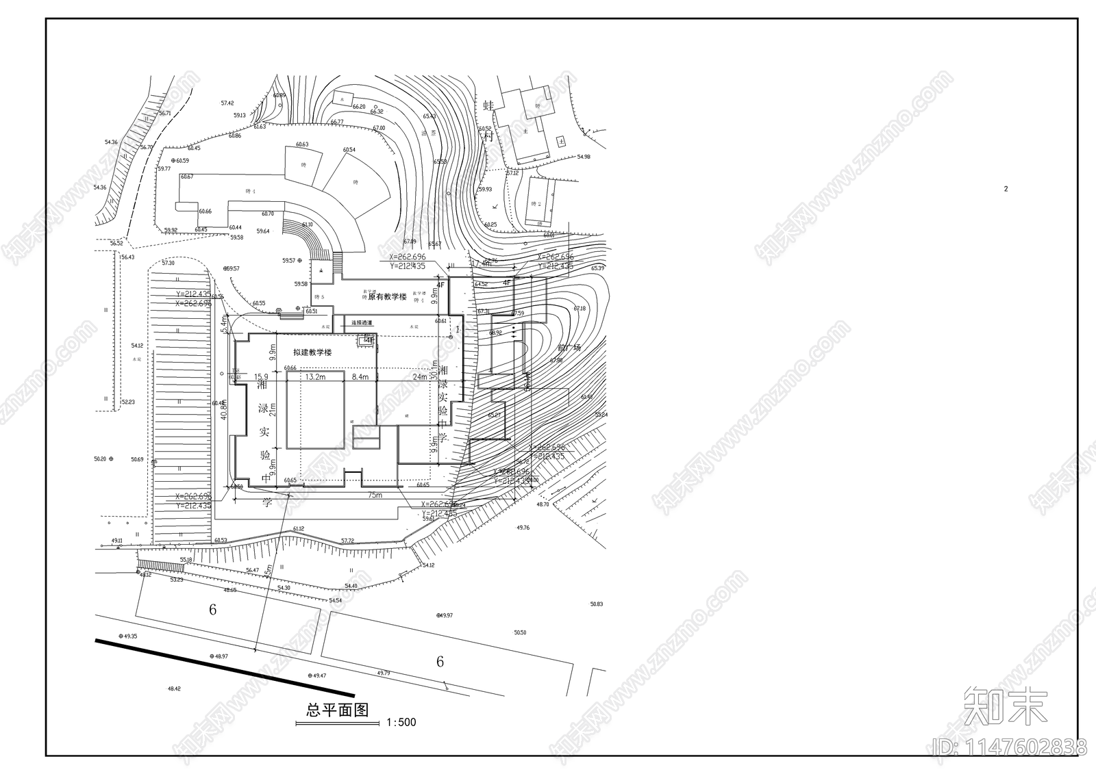 某中学教学楼cad施工图下载【ID:1147602838】