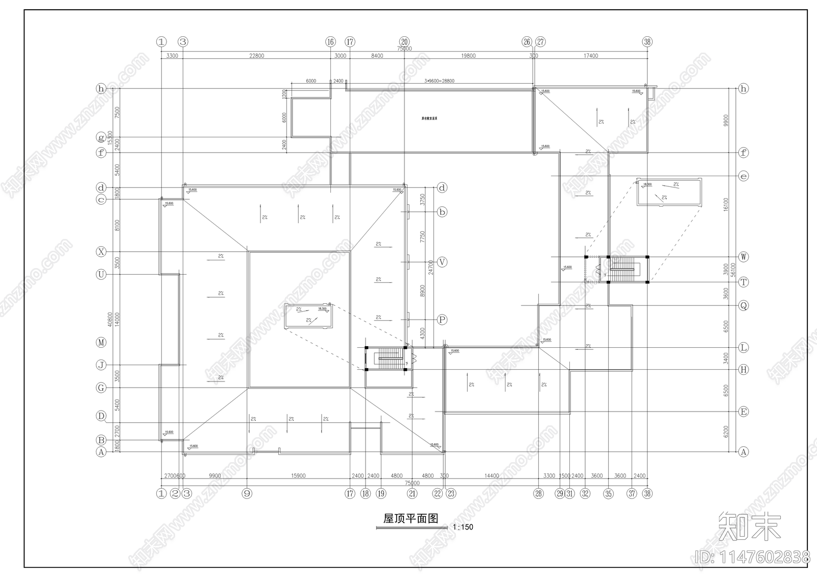 某中学教学楼cad施工图下载【ID:1147602838】