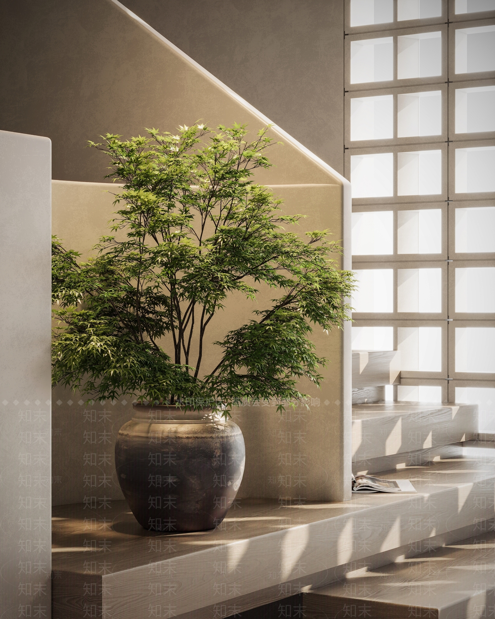 现代楼梯间SU模型下载【ID:1147604634】