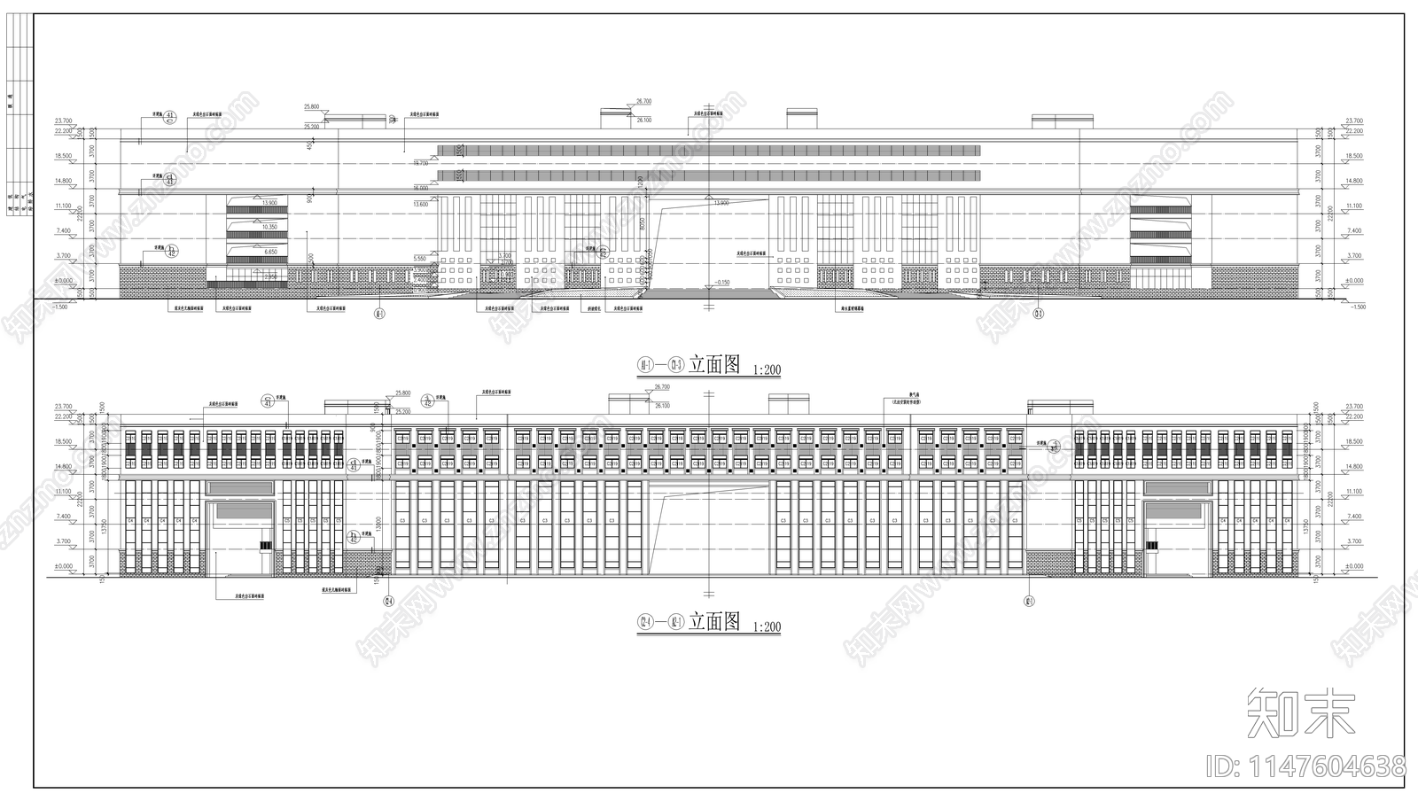 某中学教学楼cad施工图下载【ID:1147604638】