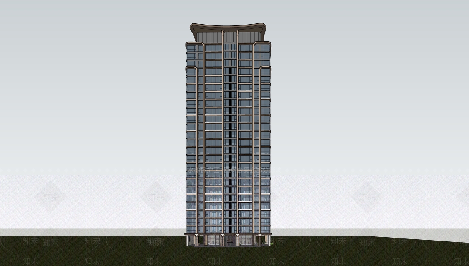 现代高层住宅SU模型下载【ID:1147608172】