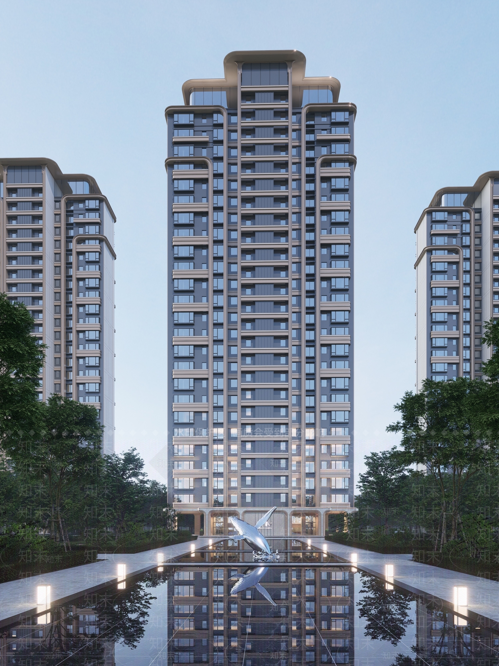 现代高层住宅SU模型下载【ID:1147608172】