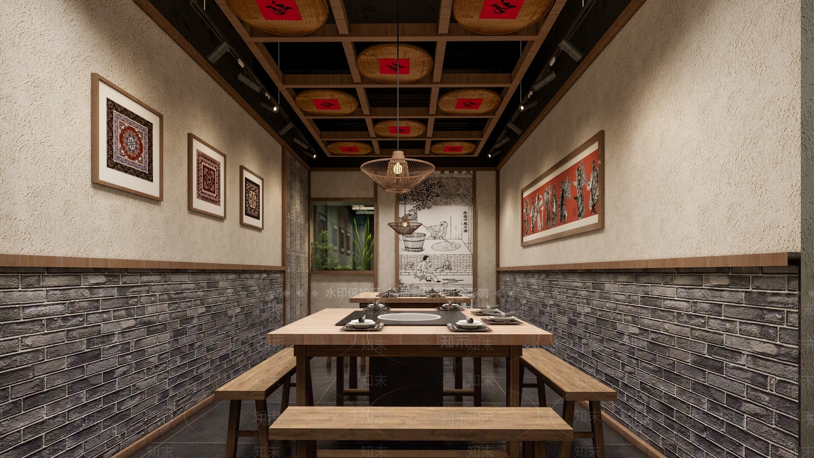 新中式火锅店SU模型下载【ID:1147609452】