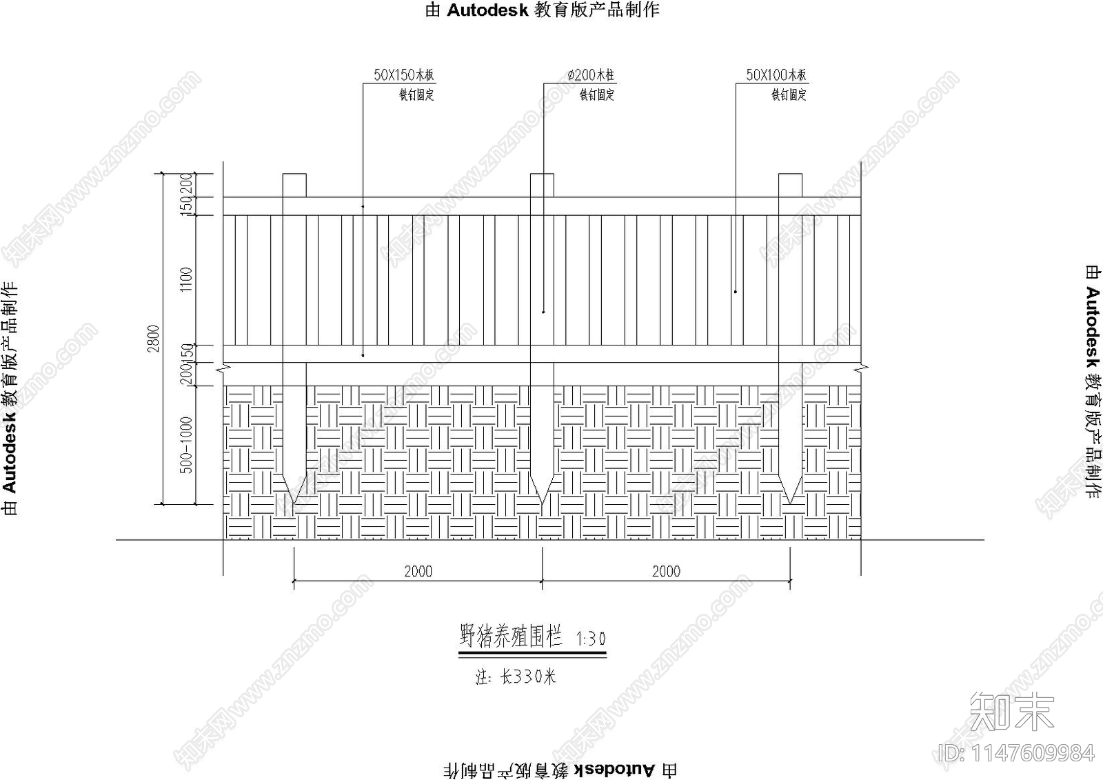 家禽养殖栏节点详图cad施工图下载【ID:1147609984】