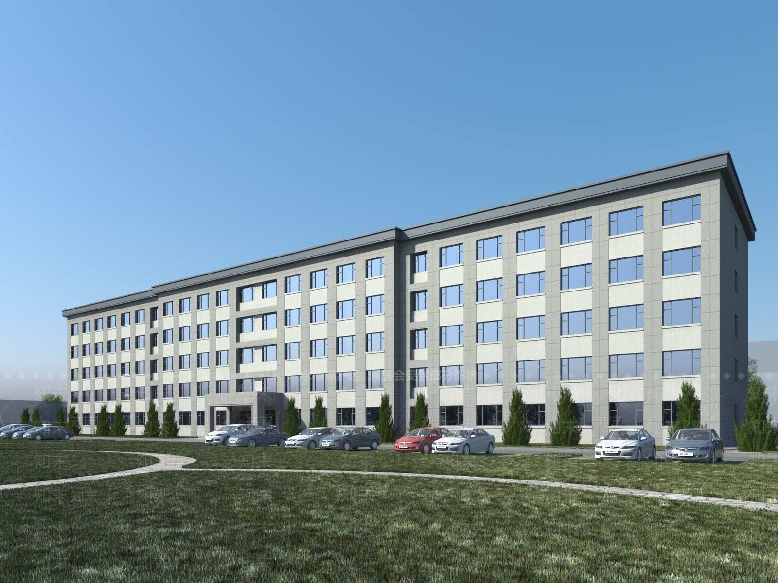 宿舍楼公寓楼现代风格3D模型下载【ID:1147614853】