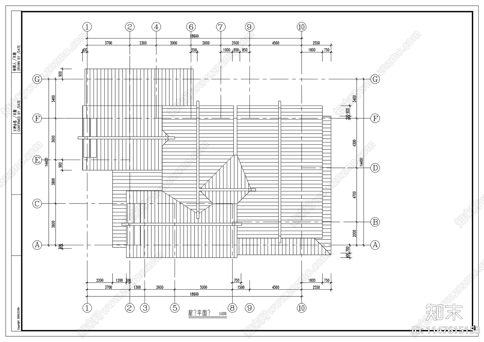 日式别墅建筑cad施工图下载【ID:1147615153】