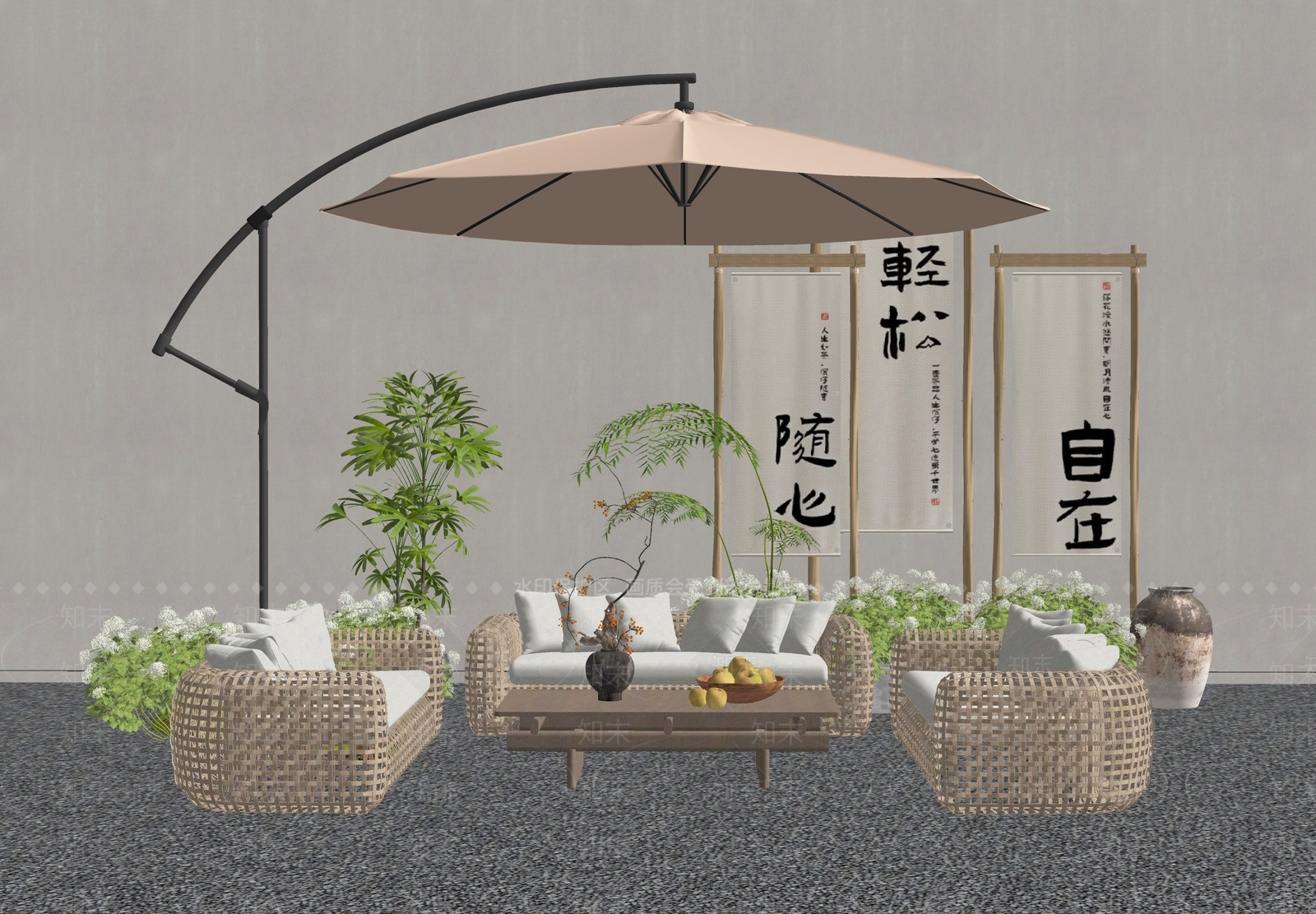 现代露营风户外沙发SU模型下载【ID:1147617054】