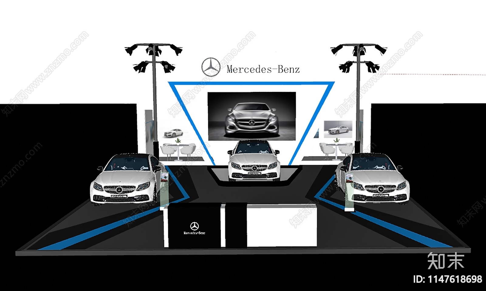 现代汽车展厅SU模型下载【ID:1147618698】