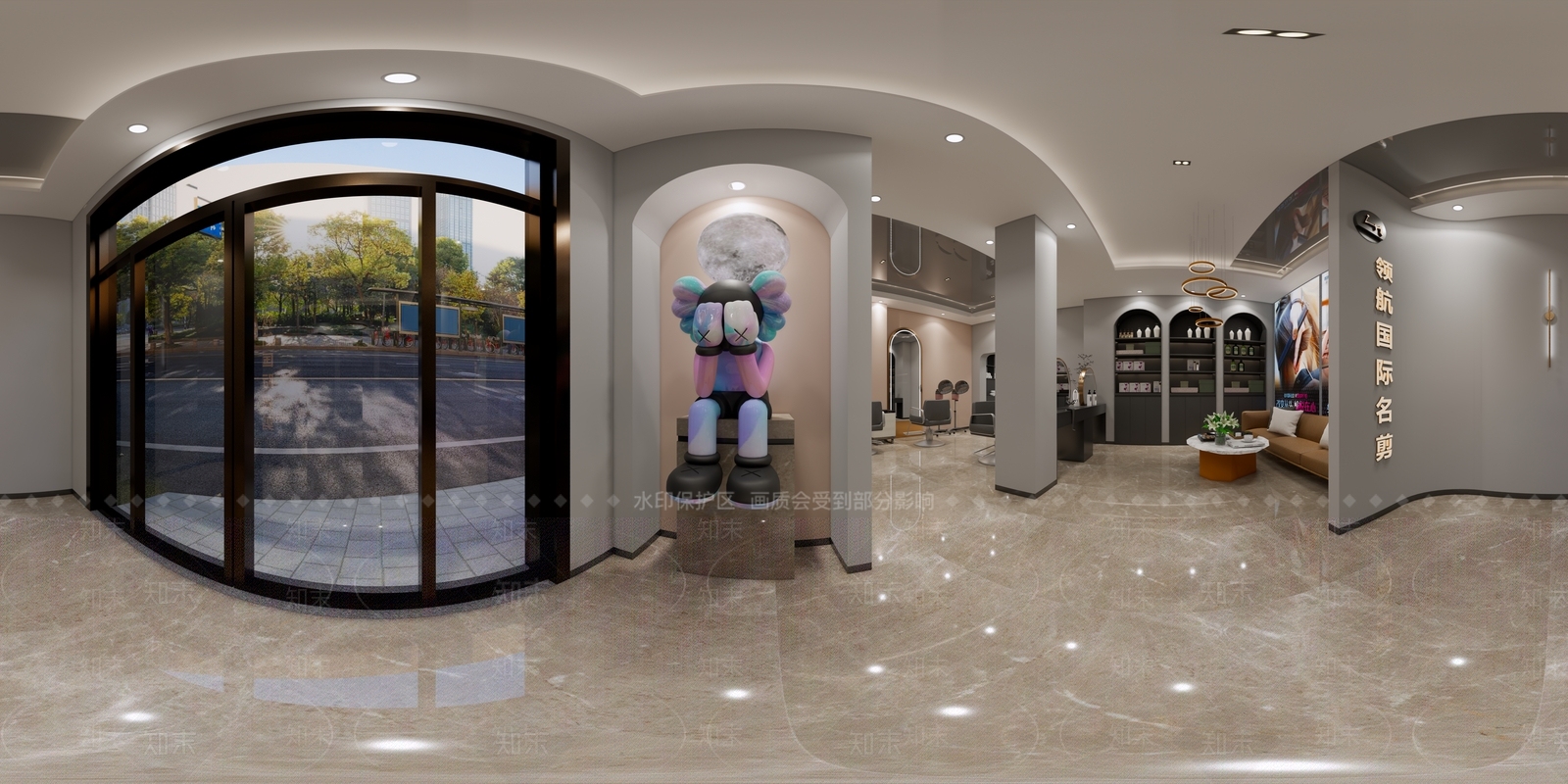 现代轻奢理发店SU模型下载【ID:1147621255】