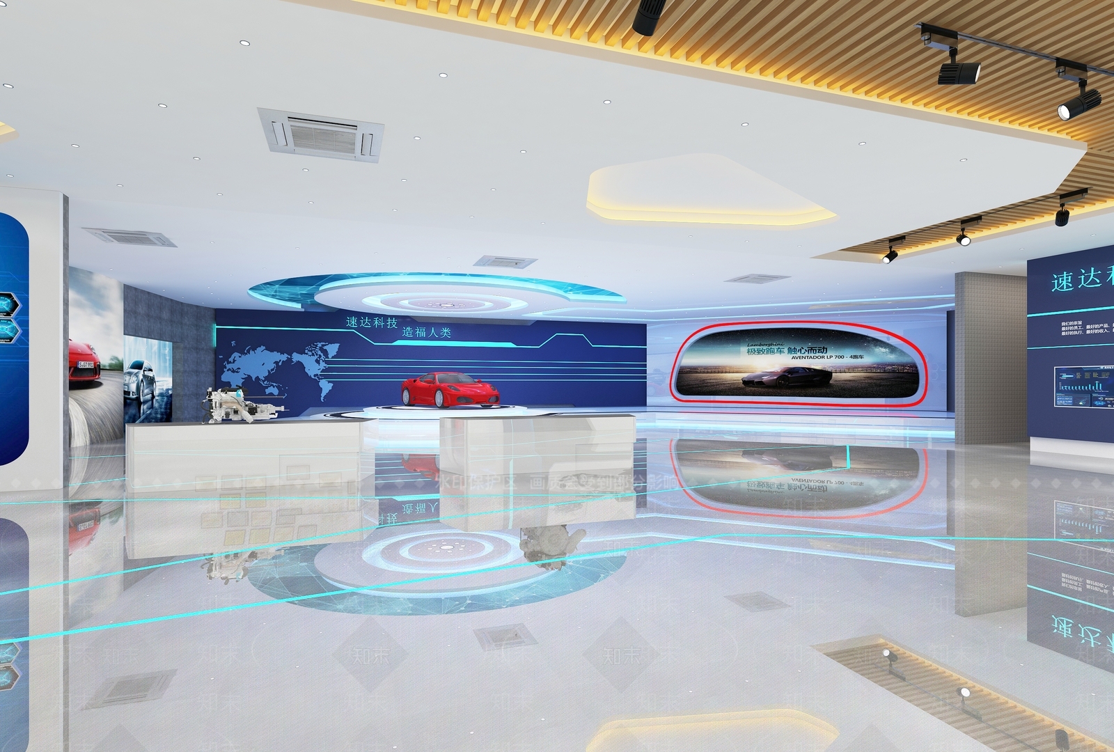 现代汽车4S店展厅3D模型下载【ID:1147621313】